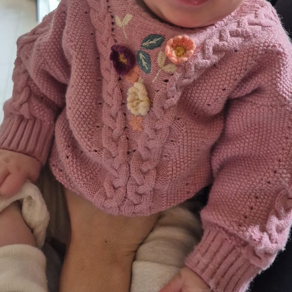 Pink souris mini baby sweater
